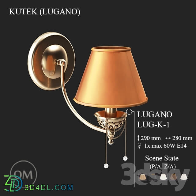 Wall light - KUTEK _LUGANO_ LUG-K-1