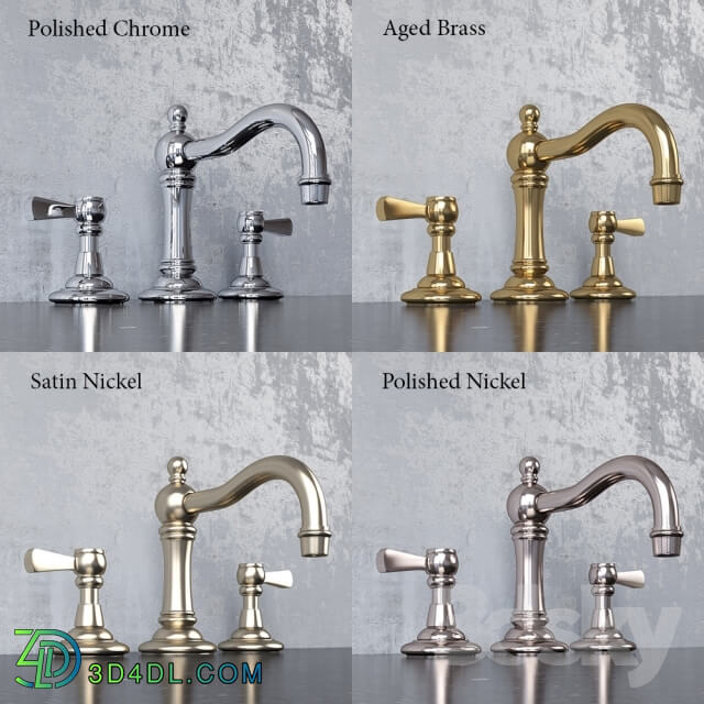 Faucet - VINTAGE LEVER-HANDLE 8in WIDESPREAD FAUCET SET