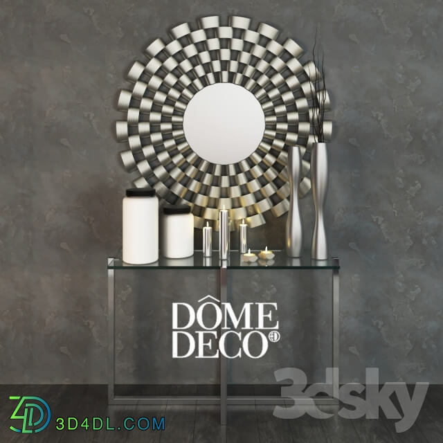 Decorative set - Dome Deco set decor_ vases and console with mirror