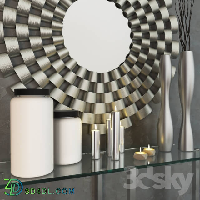 Decorative set - Dome Deco set decor_ vases and console with mirror