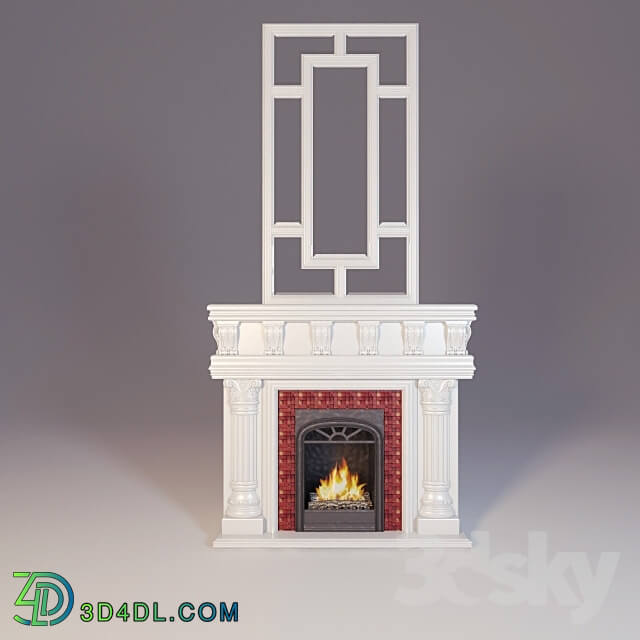 Fireplace - Fireplace with mirror