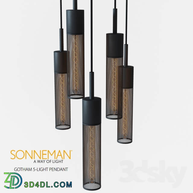 Ceiling light - Sonneman Gotham 5-Light Pendant