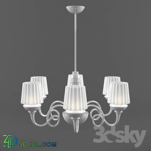 Ceiling light - Classic_ white painted chandelier.