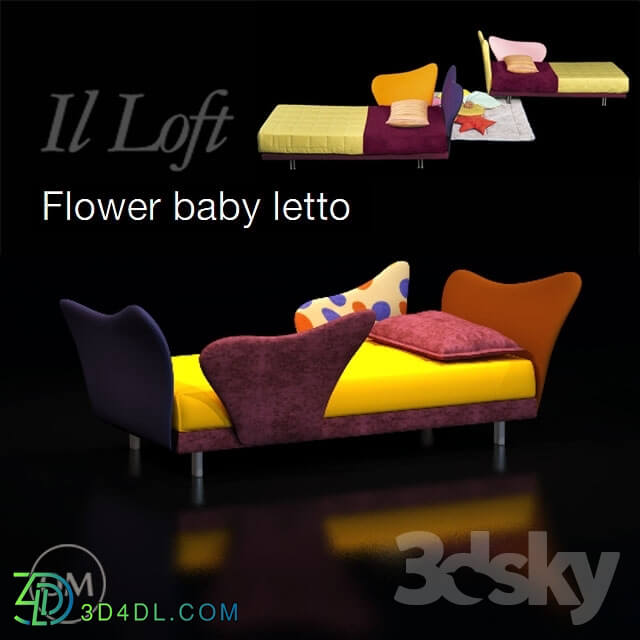 Bed - IL Loft_ baby bed FLOWER BABY LETTO