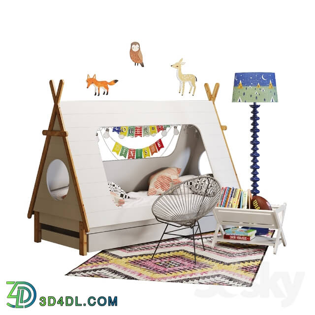 Bed - Domayne tee pee-bed with crate _ barrel decor
