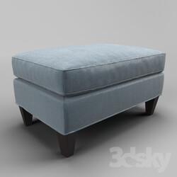 Other soft seating - OM Poof Fratelli Barri MESTRE in fabric blue-gray mat _ART62799-col. 12__ legs in mahogany veneer _Mahogany C__ FB.ST.MES.345 
