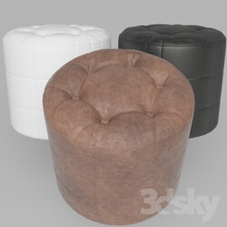 Arm chair - Round pouf leather Vento-7 