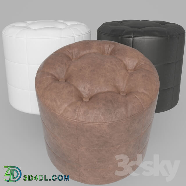 Arm chair - Round pouf leather Vento-7