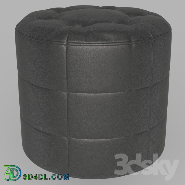 Arm chair - Round pouf leather Vento-7