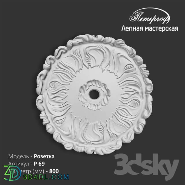 Decorative plaster - OM Rosette P69 Peterhof - stucco workshop