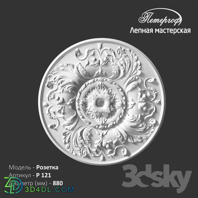 Decorative plaster - OM Rosette P121 Peterhof - stucco workshop