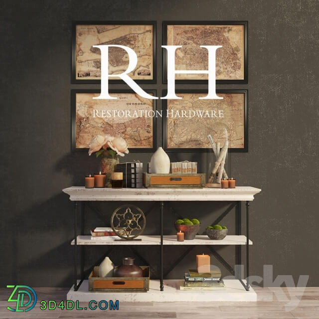 Decorative set - RH PARISIAN CORNICE CONSOLE and DECOR