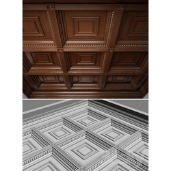 Decorative plaster - Wooden ceiling. Caissons 