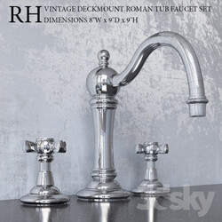 Faucet - VINTAGE DECKMOUNT ROMAN TUB FAUCET SET 