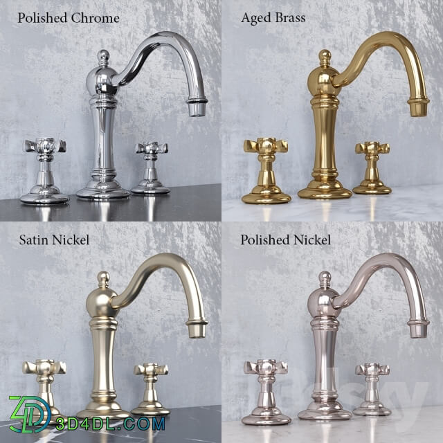 Faucet - VINTAGE DECKMOUNT ROMAN TUB FAUCET SET