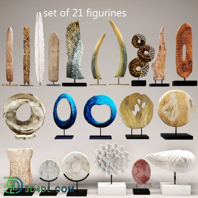 Decorative set - collection of 21 statues