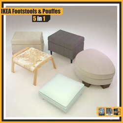 Other soft seating - IKEA FOOTSTOOLS and POUFFES ___ 5 in 1 