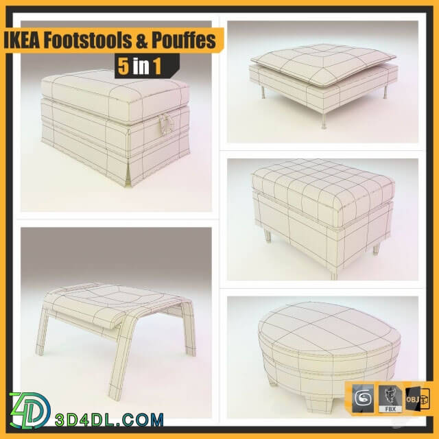 Other soft seating - IKEA FOOTSTOOLS and POUFFES ___ 5 in 1