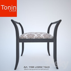 Other - profi ToninCasa - Black lacquered small bench 