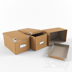 Other decorative objects - cardboard boxes with metal brackets 