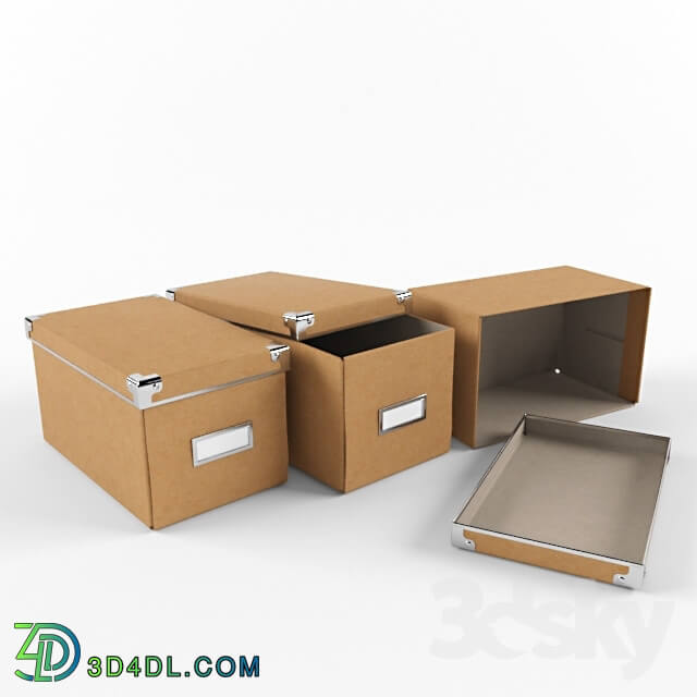 Other decorative objects - cardboard boxes with metal brackets