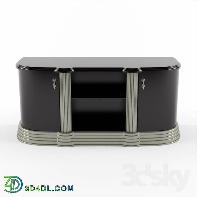 Sideboard _ Chest of drawer - Tumba Barocco Black Mini TV Cabinet