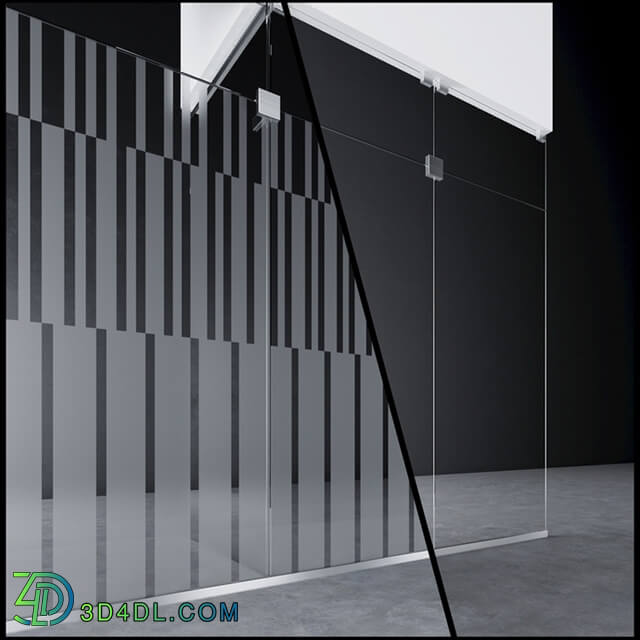 Doors - Swinging pendulum glass doors for office and home _ corona - vray