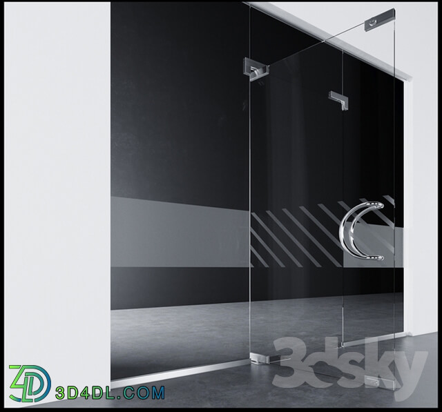 Doors - Swinging pendulum glass doors for office and home _ corona - vray