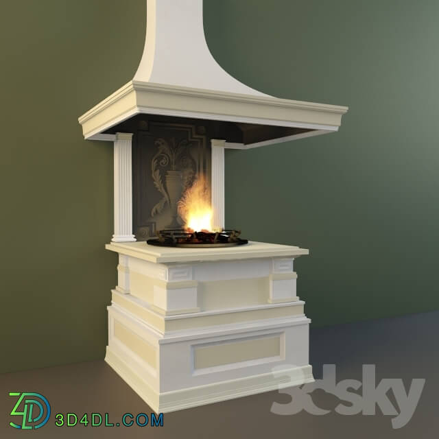 Fireplace - Fire Island type. Square