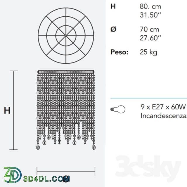 Ceiling light - Masiero IMPERO-DECO VE 893 S9