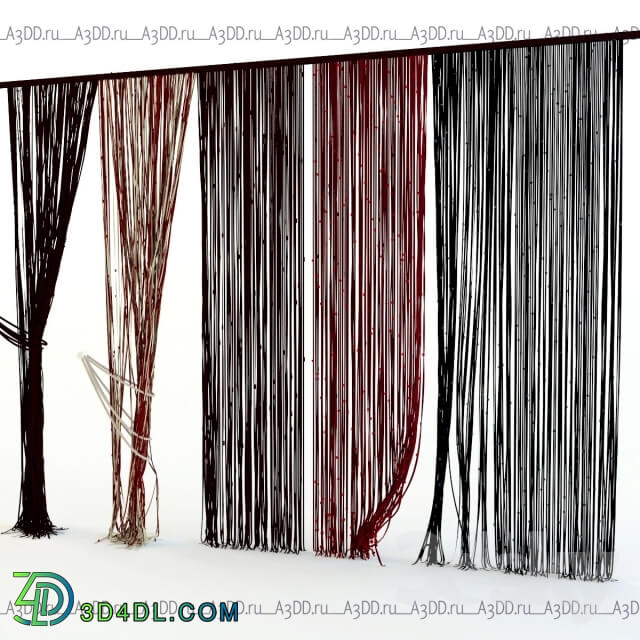 Curtain - Rope curtains _muslin_ with beads