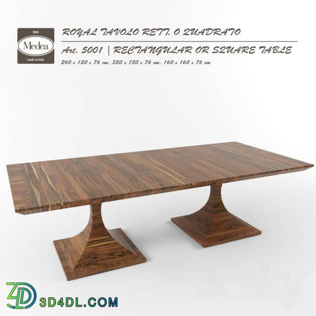 Table - Table ROYAL TAVOLO RETT. O QUADRATO from factory Medea