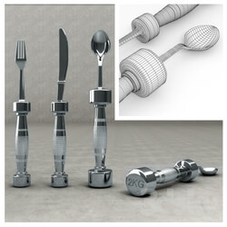Tableware - Cutlery dumbbells Eat Fit 