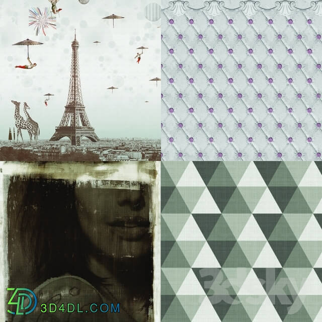 Wall covering - Wall _deco - Contemporary Wallpaper Pack 44