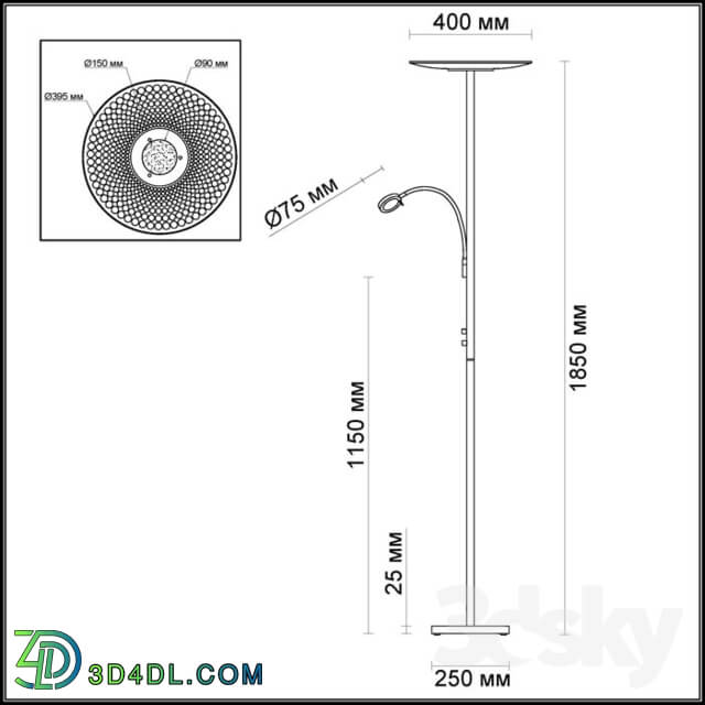 Floor lamp - Floor lamp ODEON LIGHT 3995 _ 20FL MONA