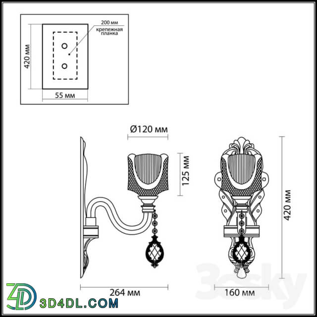 Wall light - Sconce ODEON LIGHT 4002 _ 1W CORSA