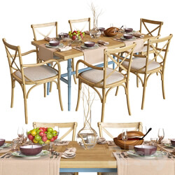 Table _ Chair - DINETTE WOODEN PROVENCE 