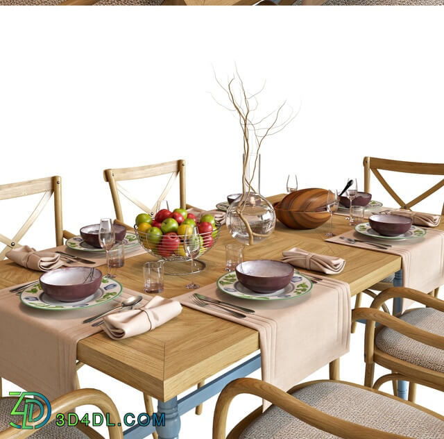 Table _ Chair - DINETTE WOODEN PROVENCE