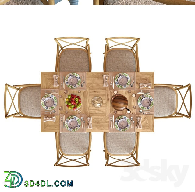 Table _ Chair - DINETTE WOODEN PROVENCE