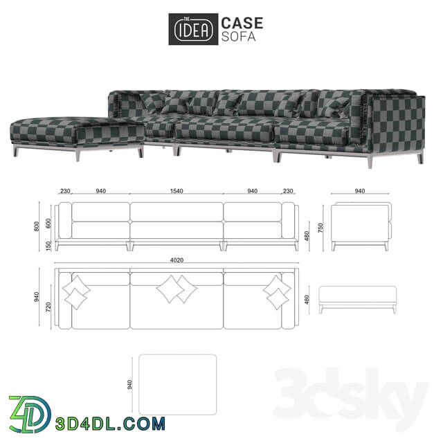 Sofa - The IDEA Modular Sofa CASE _art 901-921-902-915_