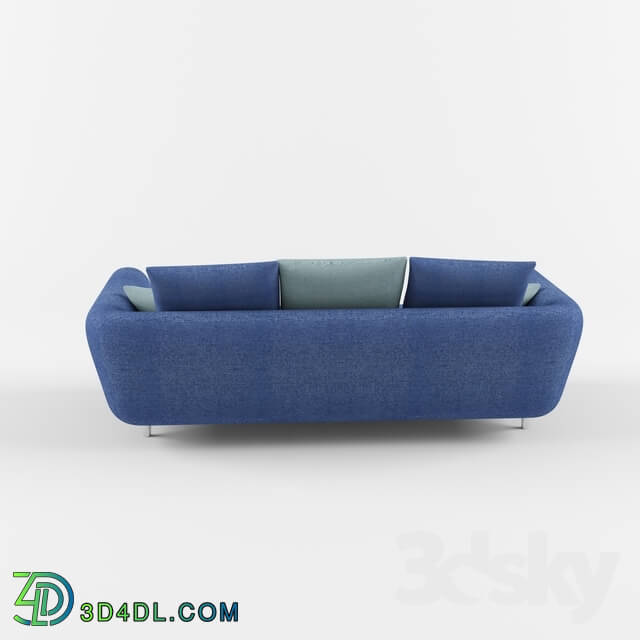 Sofa - blue fabric double sofa