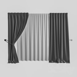 Curtain - black curtain 