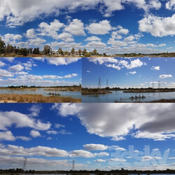 Panorama - cloudy blue sky 