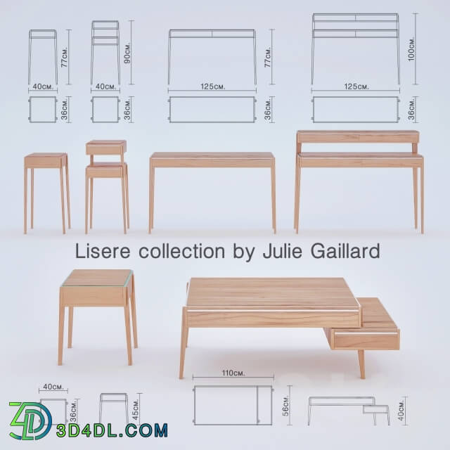 Sideboard _ Chest of drawer - Lisere furniture collection set 2 by Julie Gaillard