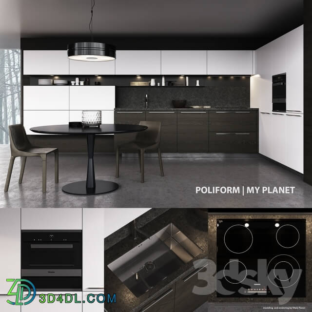 Kitchen - Kitchen Poliform My Planet Handle _vray_ corona_