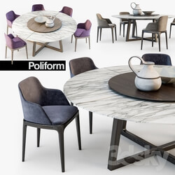Table _ Chair - Poliform Grace chair Concorde table 