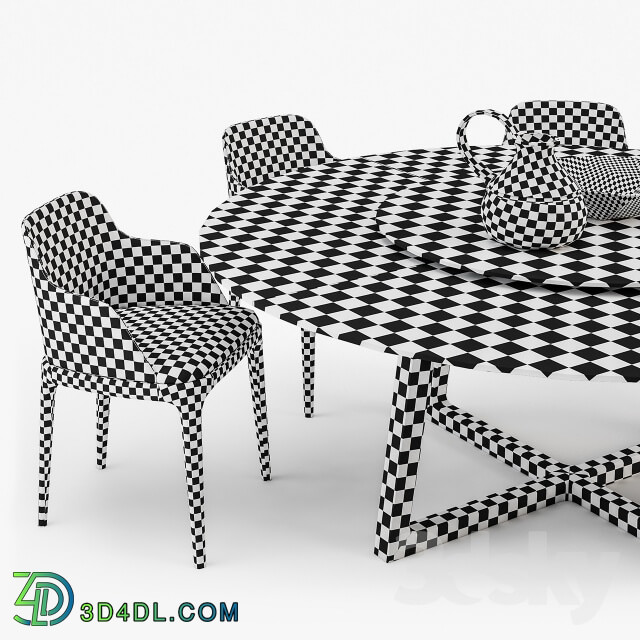 Table _ Chair - Poliform Grace chair Concorde table