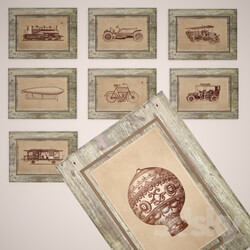 Frame - Retro Cars set of 8 pictures 