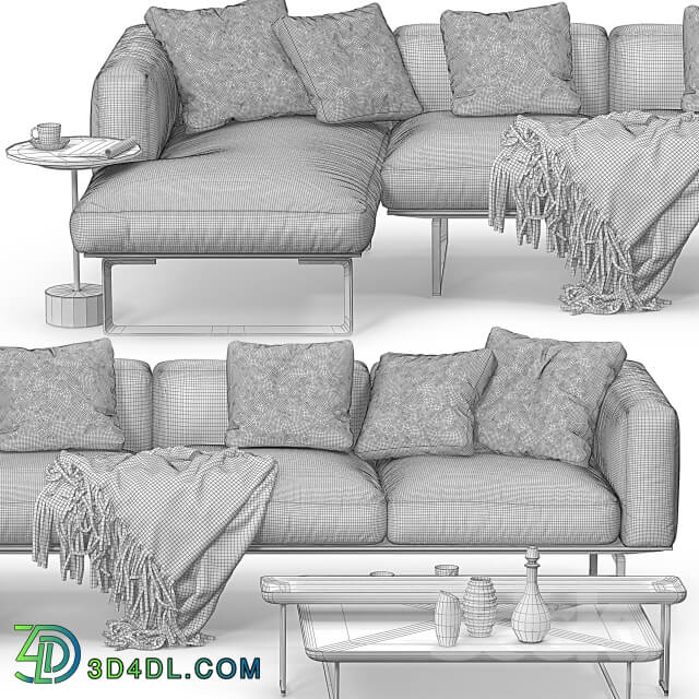 Sofa - Cassina 206 8 CUBE sofa corner set