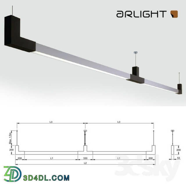 Technical lighting - Lamp longitudinal roof-arlight